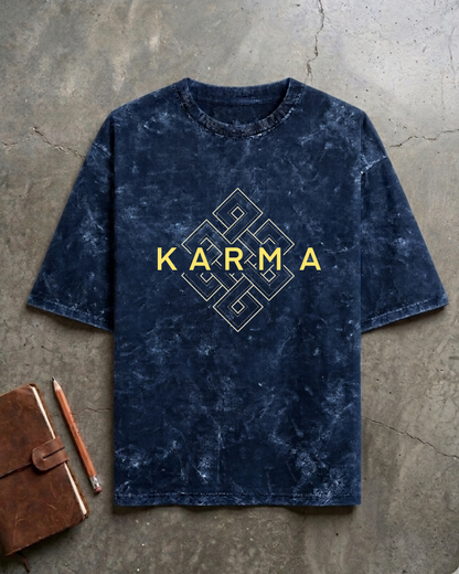 KARMA Acid Washed Oversized Tee