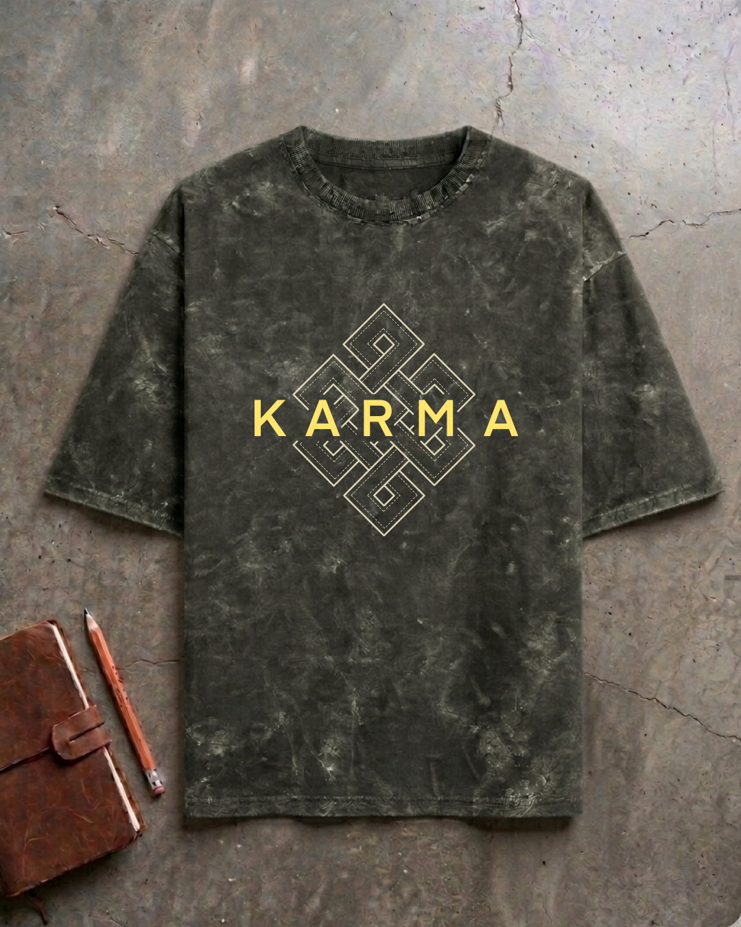KARMA Acid Washed Oversized Tee