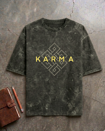 KARMA Acid Washed Oversized Tee